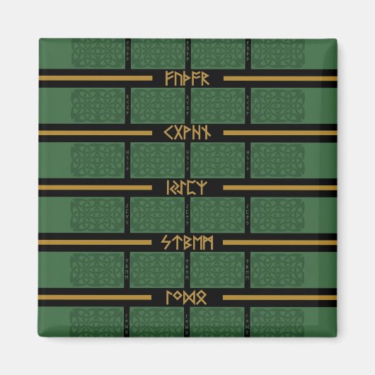 Keltische Runen 1 Magnet (Quadrat) (Vorne)