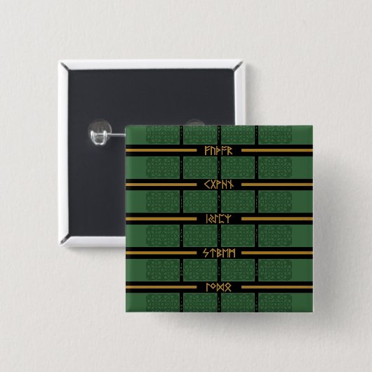 Keltische Runen 1-Tasten (Quadratisch) Button (Vorne & Hinten)