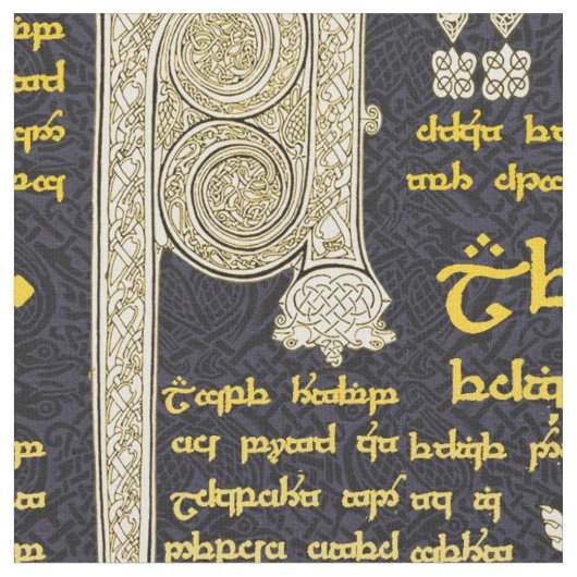 Keltische Sampler in Gold Stoff (Nahaufnahme)