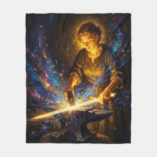 Keltische Schmiedegöttin Schmiedet Schwert Fantasy Fleecedecke