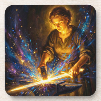 Keltische Schmiedegöttin Schmiedet Schwert Fantasy Getränkeuntersetzer