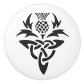 Keltische schottische Distel Stammes- Keramikknauf (Vorderseite)