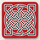 Keltische Seelenknoten, tiefrot, schwarz und weiß Untersetzer (Vorderseite)