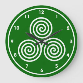 Keltische Spiralen Design Wall Clock Große Wanduhr