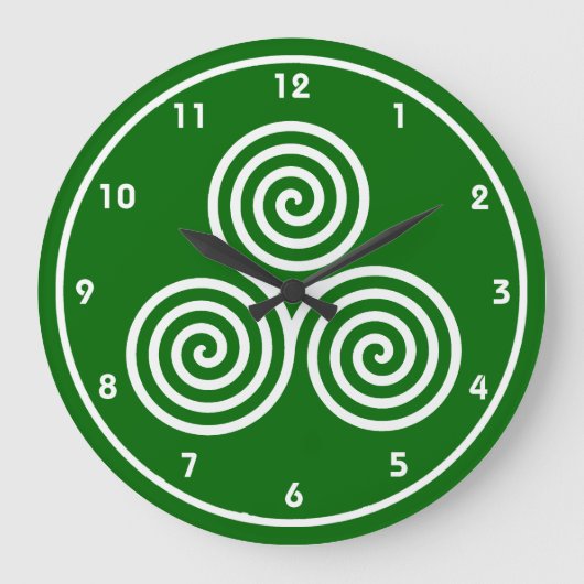 Keltische Spiralen Design Wall Clock Große Wanduhr (Vorderseite)