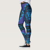 Keltische Stammes- Kehle Chakra Leggings (Links)