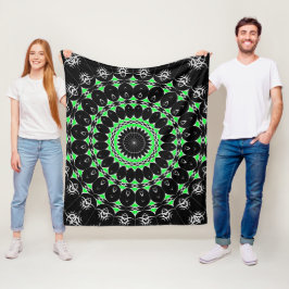 Keltische Stammes- Mandala (Grün) Fleecedecke