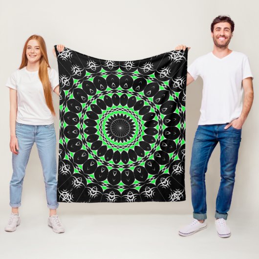 Keltische Stammes- Mandala (Grün) Fleecedecke (Beispiel)