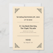 Keltische Symbole und Blätter auf cremefarbenen, m Einladung (Rückseite)