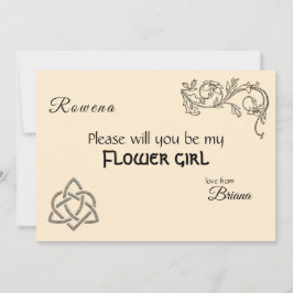 Keltische Symbole und Blätter auf Sahne Einladung