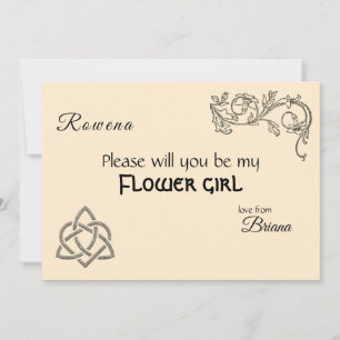 Keltische Symbole und Blätter auf Sahne Einladung