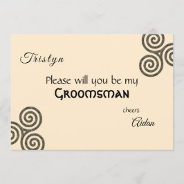 Keltische Symbole und Blätter auf Sahne Einladung