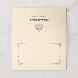 Keltische Symbole und Blattleere Platzkarte