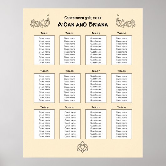 Keltische Symbole und Blattwerk 12 Tabelle Poster (Vorne)