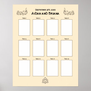 Keltische Symbole und Blattwerk 12 Tafelleder Poster