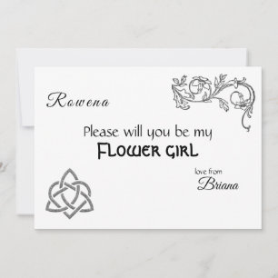 Keltische Symbole und Blattwerk auf Weiß Einladung