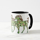 Keltische tänzelnde Pferdekaffee-Tasse Tasse (VorderseiteRechts)