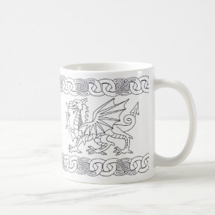 Keltische Tasse Walisers mit Drachen und keltische
