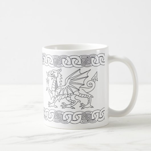 Keltische Tasse Walisers mit Drachen und keltische (Rechts)