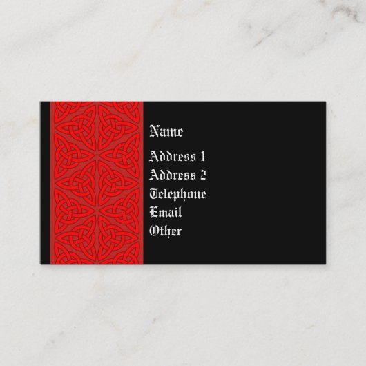 Keltische Visitenkarte - Rottöne (Vorderseite)