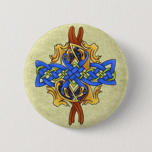 Keltische Vögel Button (Vorderseite)