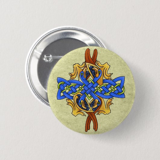 Keltische Vögel Button (Vorne & Hinten)