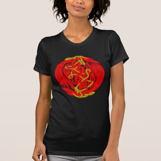 Keltische Vögel (Feuerversion) T-Shirt (Vorderseite)
