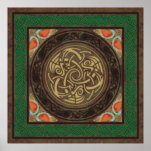 Keltische Vögel Poster (Vorne)