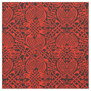 Keltische Vogel-Webart im Rot Stoff