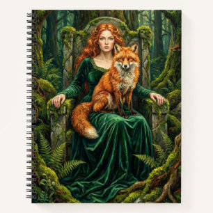 Keltische Waldkönigin Rotfuchs Hexe Fantasy Art ( Notizblock