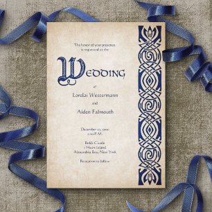 Keltische Wikinger Fantasy-Hochzeit Einladung