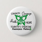 Keltischen Schmetterling 3 Tourettes Syndrom Button (Vorderseite)