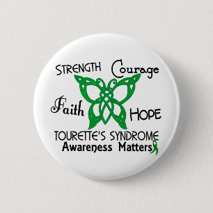 Keltischen Schmetterling 3 Tourettes Syndrom Button