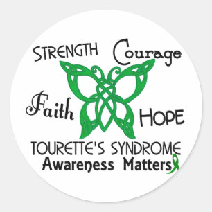 Keltischen Schmetterling 3 Tourettes Syndrom Runder Aufkleber
