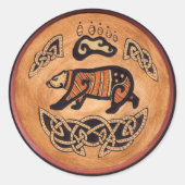 Keltischer Bär Runder Aufkleber (Vorderseite)