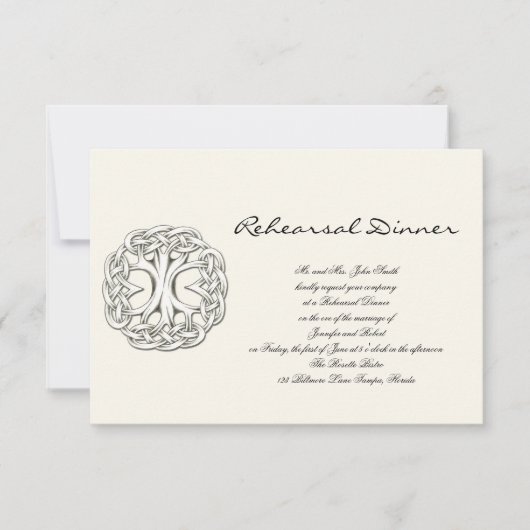 Keltischer Baum der Hochzeit-Probe Einladung (Vorderseite)