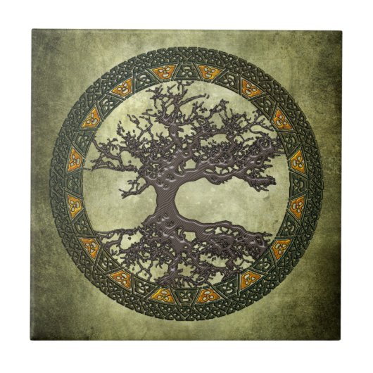 Keltischer Baum des Lebens Fliese (Vorderseite)