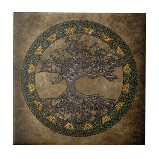 Keltischer Baum des Lebens Fliese (Vorderseite)