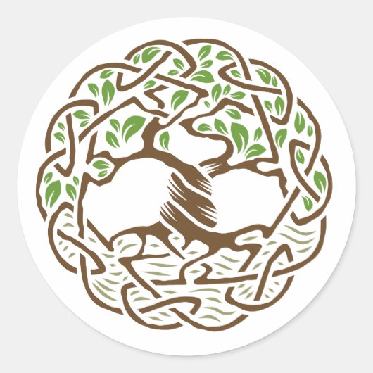 Keltischer Baum des Lebens Runder Aufkleber (Vorderseite)
