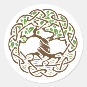 Keltischer Baum des Lebens Runder Aufkleber