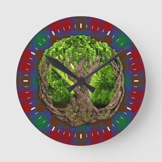 Keltischer Baum des Lebens und des Runde Wanduhr (Vorderseite)