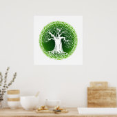 Keltischer Baum (grün) Poster (Küche)