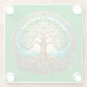 Keltischer Baum im Grünen Glasuntersetzer (Rückseite)