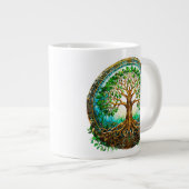 Keltischer Baum im Grünen Jumbo-Tasse (Vorderseite Rechts)