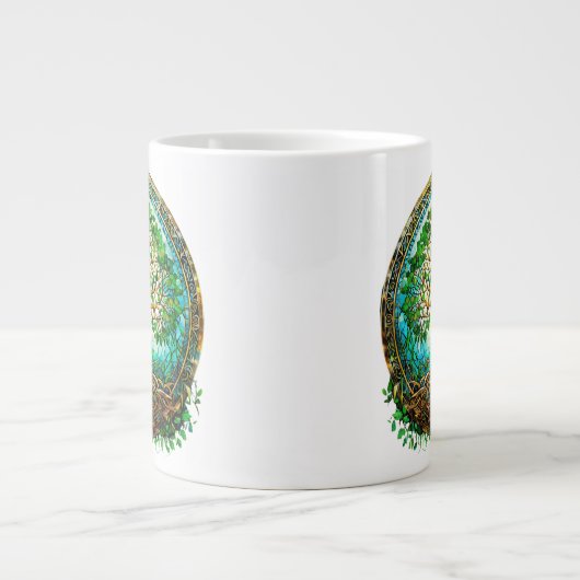Keltischer Baum im Grünen Jumbo-Tasse (Vorderseite)