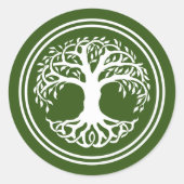 Keltischer Baum Runder Aufkleber (Vorderseite)
