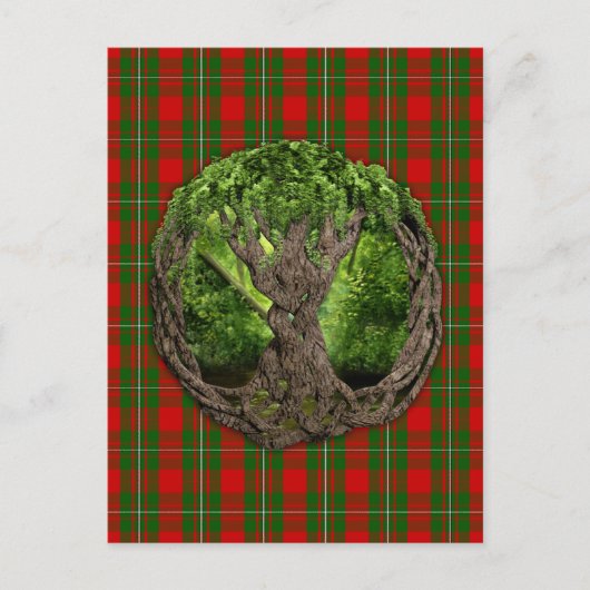 Keltischer Baum und Clan MacGregor Tartan Postkarte (Vorderseite)