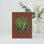 Keltischer Baum und Clan Sinclair Tartan Postkarte (Stehend Vorderseite)