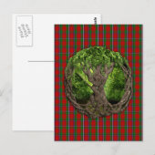 Keltischer Baum und Clan Sinclair Tartan Postkarte (Vorne/Hinten)