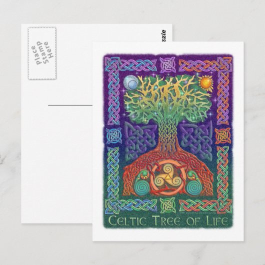 Keltischer Baum von LIfe Postkarte (Vorne/Hinten)
